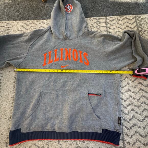 Vtg Y2K Nike Fighting Illini University of Illinois Embroidered Hoodie Sz Large - Picture 11 of 11